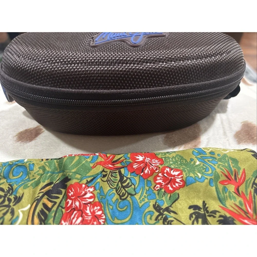 MAUI JIM Zippered Hard Brown Sport SUNGLASSES CASE+POUCH
